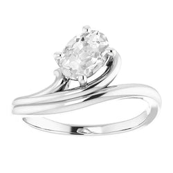 Solitaire Oval Old Miner Genuine Natural Earth Mined Diamond Ring Twisted Shank 3.50 Carats