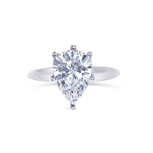 Solitaire Pear Cut 0.75 Carats Real Diamond Engagement Gold Ring