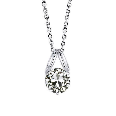 Old Mine Cut Diamond ring in 14 Karat White Gold – main view