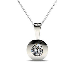 1 ct Brilliant Diamond Pendant Necklace in 14K White Gold