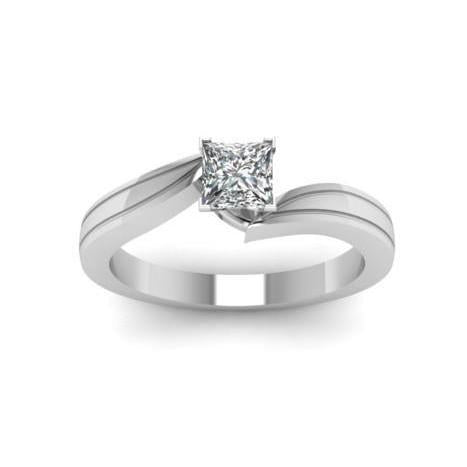 Solitaire Princess Cut 1.01 Carats Real Diamonds Anniversary Ring Gold