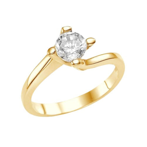 Solitaire Real 1.75 Carat Diamond Wedding Ring Yellow Gold 14K