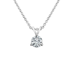 Solitaire Real Diamond Necklace Pendant 2 Carat White Gold Women Jewelry