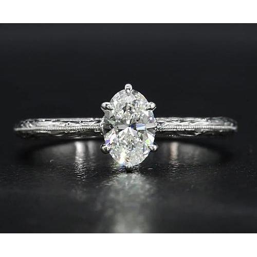 Solitaire Real Diamond Ring 1.50 Carats Vintage Style Jewelry