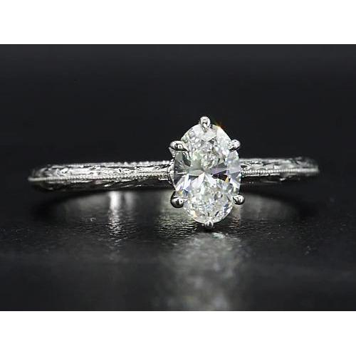 Solitaire Real Diamond Ring 1.50 Carats Vintage Style Jewelry