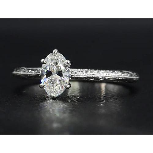 Solitaire Real Diamond Ring 1.50 Carats Vintage Style Jewelry