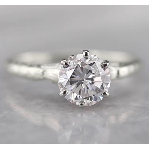 Solitaire Real Diamond Ring 1 Carat Prong Setting 