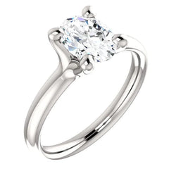 Solitaire Real Diamond Ring 3.50 Carats White Gold 14K