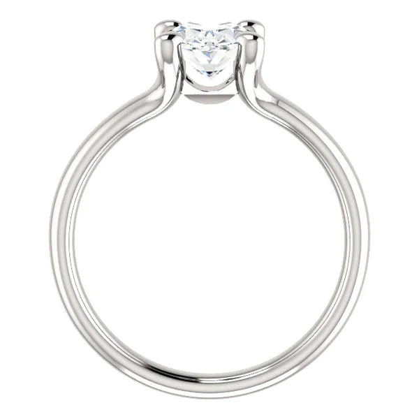 Solitaire Real Diamond Ring 3.50 Carats White Gold 14K