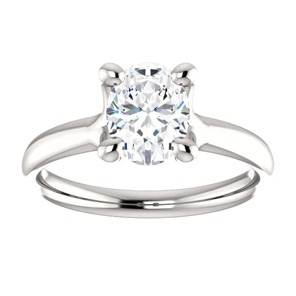 Solitaire Real Diamond Ring 3.50 Carats White Gold 14K