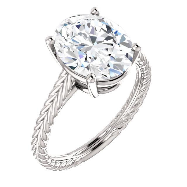 Solitaire Real Diamond Ring 4 Carats Rope Style Shank Women Jewelry