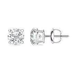 Solitaire Real Diamond Stud Earring Round Cut 1 Carats Jewelry