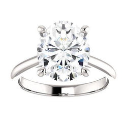 Solitaire Ring 3.50 Carats Prong Setting Real Diamond Jewelry White Gold 14K