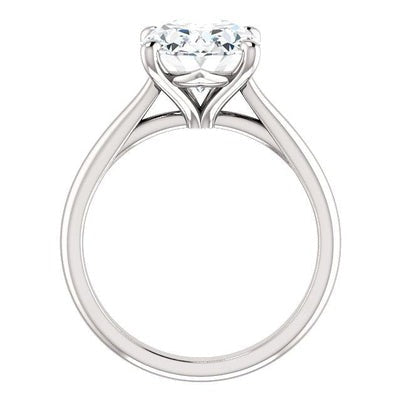 Solitaire Ring 3.50 Carats Prong Setting Real Diamond Jewelry White Gold 14K - Solitaire Ring-harrychadent.ca