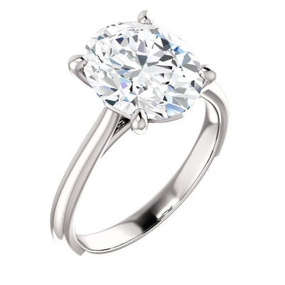 Solitaire Ring 3.50 Carats Prong Setting Real Diamond Jewelry White Gold 14K - Solitaire Ring-harrychadent.ca