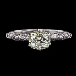 Solitaire Ring Cushion Old Miner Genuine Natural Earth Mined Diamond Gold Vintage Style 3 Carats