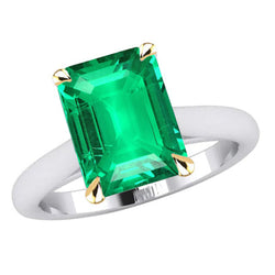 Fine Emerald Colored Stone Ring – GIA Certified 4 ct 14 Karat
