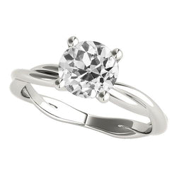 Solitaire Ring Old Miner Genuine Diamond Prong Twisted Shank 2 Carats