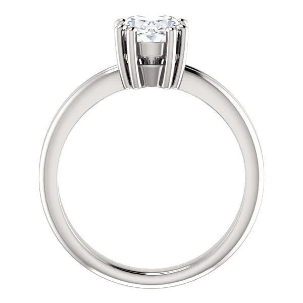 Solitaire Ring Oval Cut 5 Carats Real Diamond Split Shank Prong Setting Jewelry New