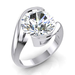 5 Carat Solitaire Earth Mined Natural Real Diamond ( Not Lab Grown ) Ring F VS1 Open Side View