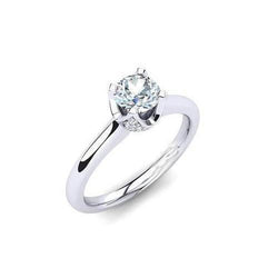 Solitaire Ring White Gold 1.50 Carats Round Natural Earth Mined Diamond