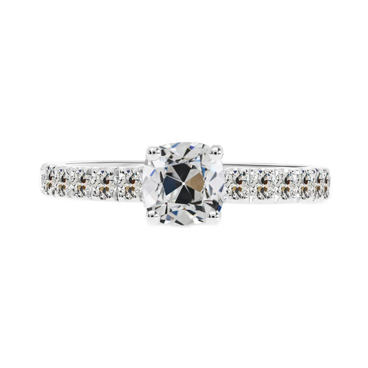 Authentic Diamond Solitaire with Side Stones – main view