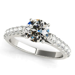 Solitaire Ring With Accents Old Miner Natural Earth Mined Diamond Prong Set 4 Carats