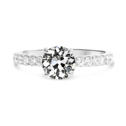 Solitaire Ring With Accents Round Old Miner Natural Earth Mined Diamond 3.50 Carats