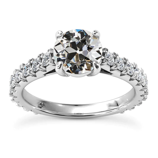 Solitaire Ring With Accents Round Old Miner Natural Diamond 6.50 Carats