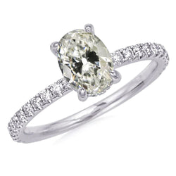 Solitaire Ring With Accents Round & Oval Old Miner Natural Diamond 7.50 Carats