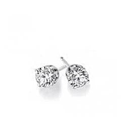 Solitaire Round Cut Real Diamond Stud Earring 1.5 Ct Solid White Gold 14K