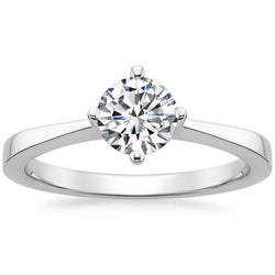 Solitaire Round Cut Real Diamond Wedding Ring 1 Carat 4 Prongs