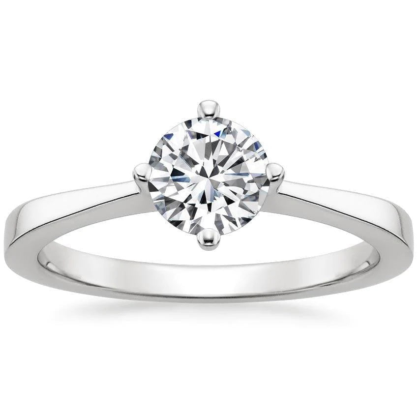 Solitaire Round Cut Real Diamond Wedding Ring 1 Carat 4 Prongs - Solitaire Ring-harrychadent.ca