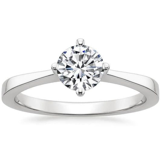 Solitaire Round Cut Real Diamond Wedding Ring 1 Carat 4 Prongs - Solitaire Ring-harrychadent.ca