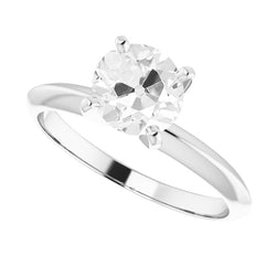 2.50 ct Fine Diamond Solitaire Engagement Ring in 14K White Gold