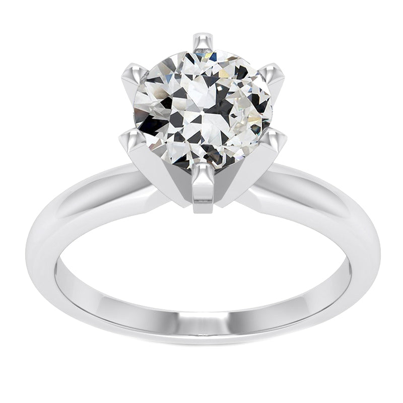 Solitaire Ring 14K White Gold with Brilliant Diamond – main view