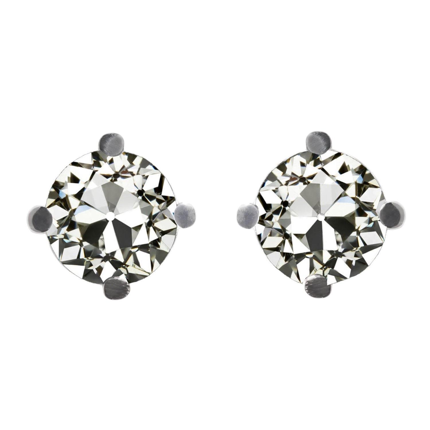 Real Diamond Earrings 2.50 ct 14 Karat White Gold – main view