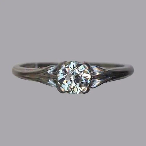 Solitaire Round Old Miner Genuine Diamond Ring 1 Carat Ladies Jewelry Gold