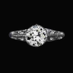 Solitaire Round Old Miner Natural Diamond Ring Antique Style 2.50 Carats Gold