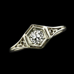 Solitaire Round Old Miner Real Diamond Ring Antique Style 1 Carat Gold Jewelry