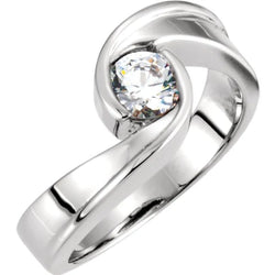 Solitaire Round Real Diamond Engagement Ring 0.75 Carats