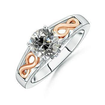 Solitaire Round Real Diamond Old European 1.50 Carats Infinity Style - Solitaire Ring-harrychadent.ca