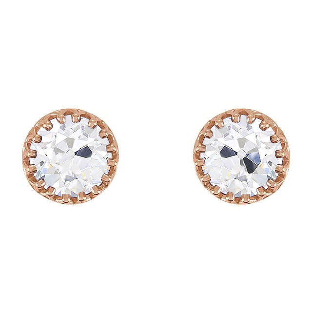 Old Mine Cut Diamond ring in 14K Rose Gold – main view