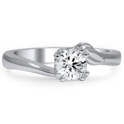 Solitaire Sparkling 1.50 Carats Real Round Cut Diamond Wedding Ring