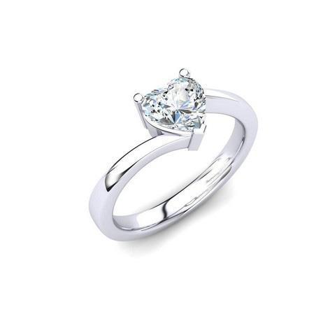 Solitaire Sparkling Heart Shape 1.75 Ct Real Diamond Wedding Ring