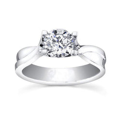Solitaire Sparkling Real 2.25 Carat Natural Earth Mined Diamond Engagement Ring Gold White