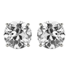 14 Karat White Gold Stud Earrings with Brilliant Diamond – 5 ct