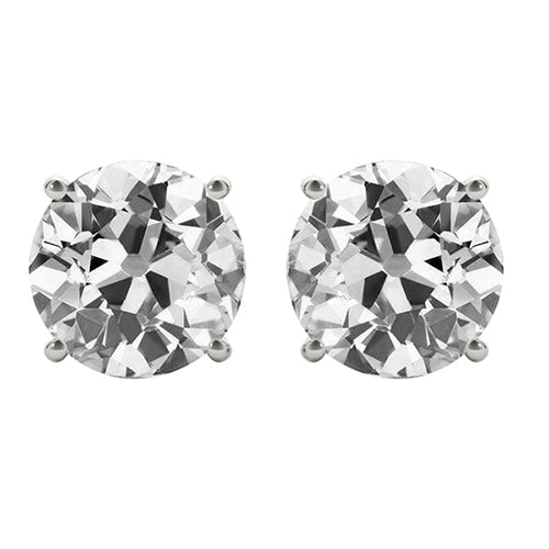 Stud Earrings 14 Karat White Gold with Brilliant Diamond – main view