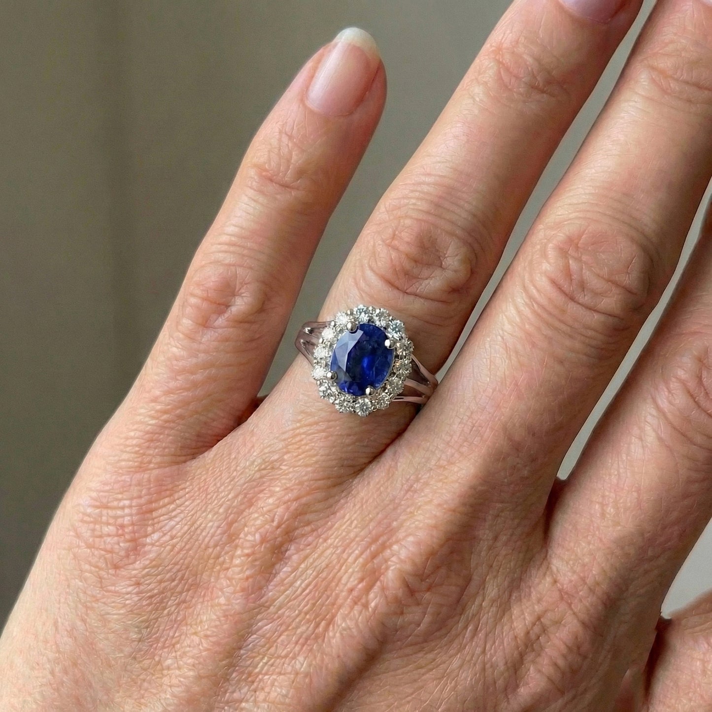 Solitaire With Accent 2.40 Carats Ceylon Sapphire With Natural Earth Mined Diamond ( Not Lab Grown )s Ring