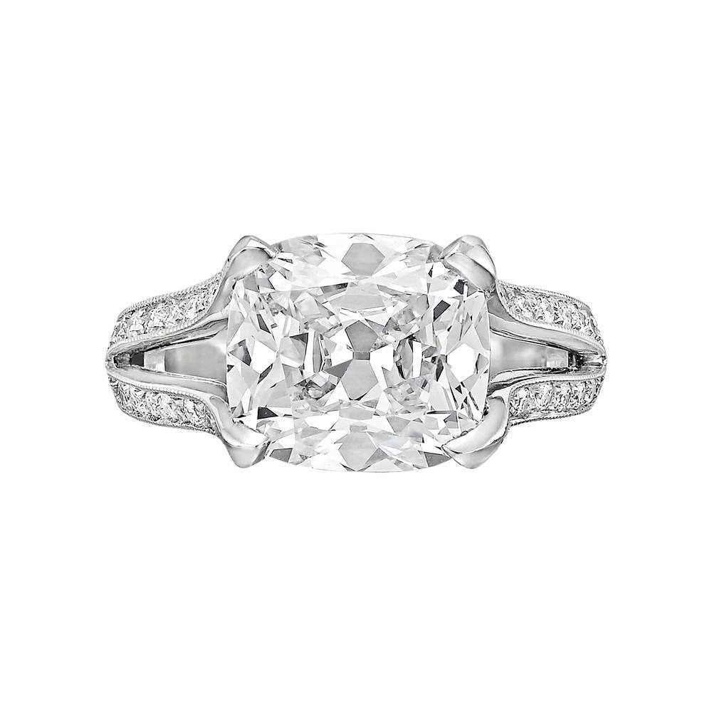 Solitaire With Accent 3.50 Ct. Real Diamond Engagement Ring Gold White